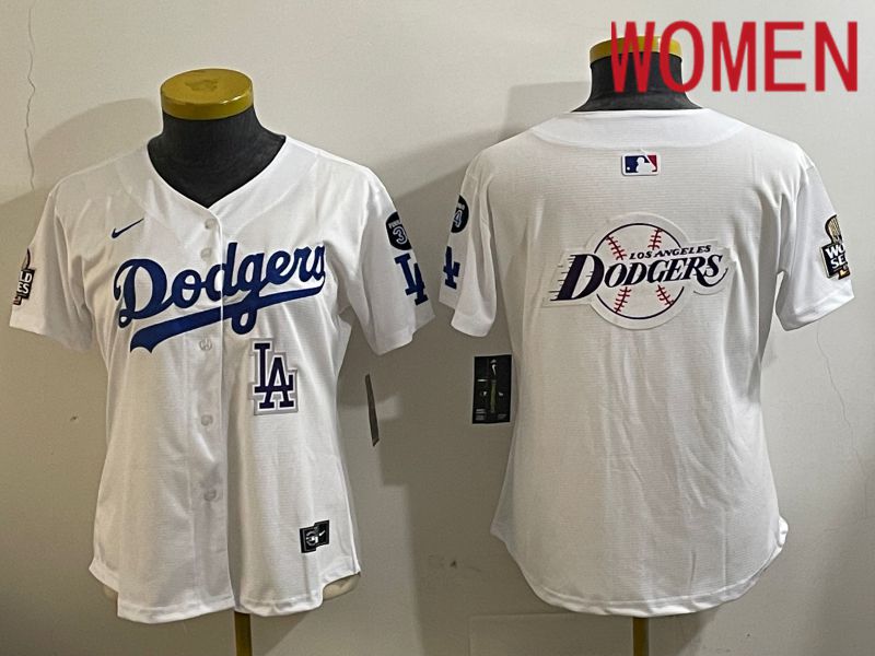 Women Los Angeles Dodgers Blank White Game 2024 Nike MLB Jersey style 112128